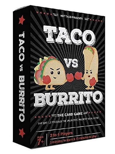 Taco vs Burrito kortspill og brettspill for barn og julestrømpefyll