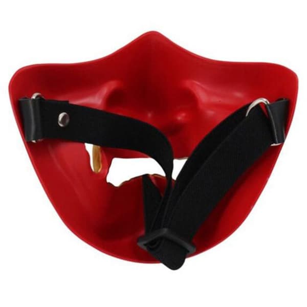 Cosplay Mask Game Half Face Airsoft Oni Mask Halloween Mask GRÅ grey