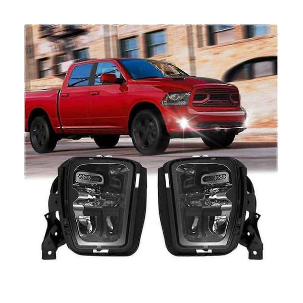 2 stk LED tåkelys for Ram 1500 2013-2018 frontfanger tåkelys svart 68104821ac, 68104820ac