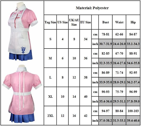 Mikan Tsumiki Cosplay Kostumer Halloween Play Party Uniform Sæt L