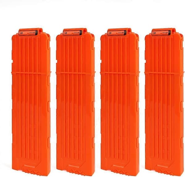 4-pack magasin för mjuka skott, 18 skott, för Nerf leksakspistol, 29*2.5*8cm
