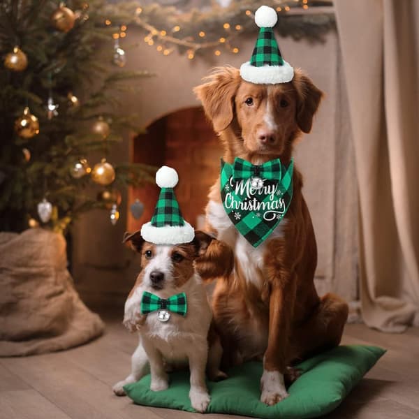 3st jul hunddräkter Outfit, klassisk buffelpläd jul