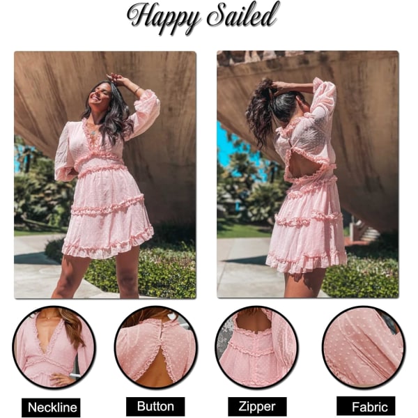 Happy Sailed Women Långärmad Ruffle Layer Backle