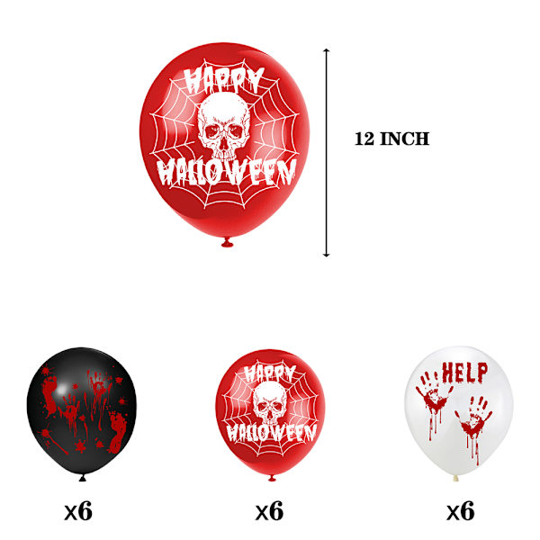 Party Broken Hands Banner Halloween Horror Dekor Ballonsæt