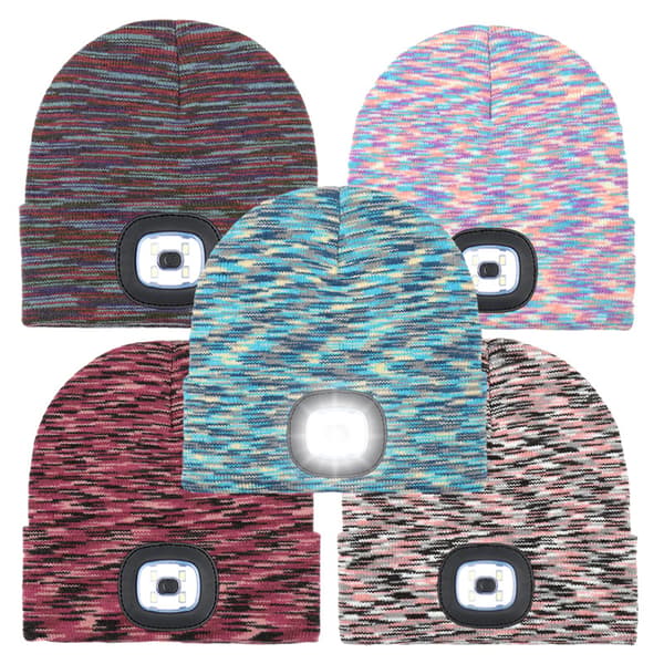 Hue & Halstørklæde Hue Med LED Lys LED Beanie Belyst Pandelygte Hue