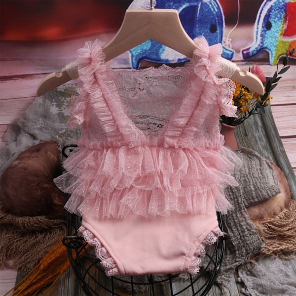Vauvan vastasyntyneen valokuvarekvisiitta Tyttö Pitsi Prinsessa Mekko Asu Haalari Valokuva Vaatteet Tarvikkeet Baby Shower Lahja -