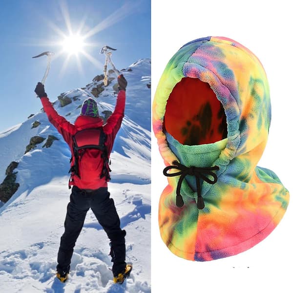Sort Cykel Balaclava Tie Dye Snøre Hold Varmen Udendørs Vandring