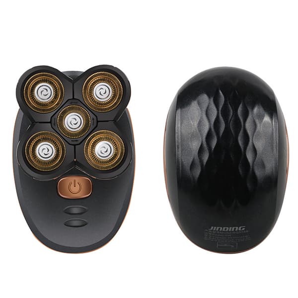 Men Head Hair Remover Barbermaskin Glatt hode Vått og tørt Black