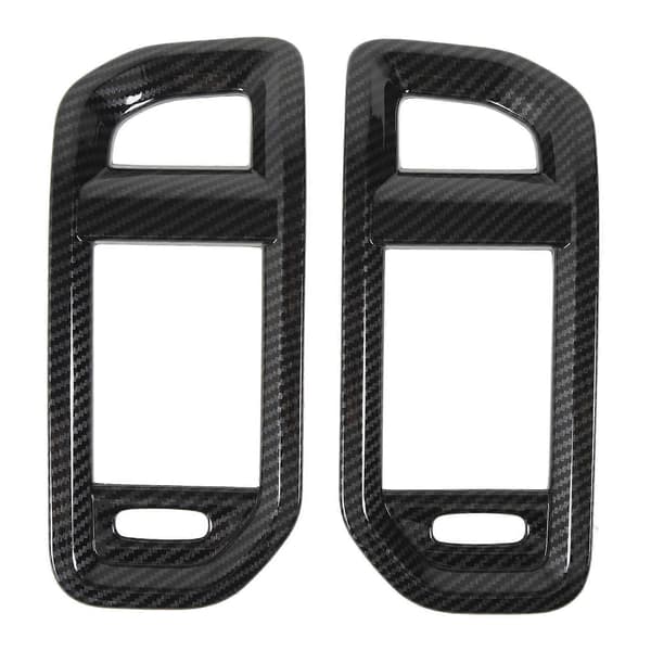 2 stk. ramme for luftutløp foran, karbonfibermønster, deksel til luftventil på dashbordet for 1500 2023