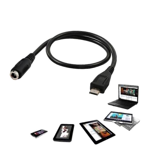 3.5x1.35mm/5.5x2.1mm DC-naaras Micro USB -kaapeli kannettava latauskaapeli