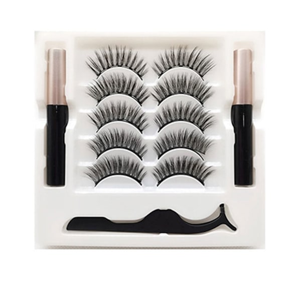 Magneettiset ripset ja eyeliner-setti, pari luonnollisen näköisiä irtoripsiä magneettisella eyeliner-pinsetillä, helppo levittää 5