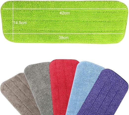 #6 stk 42 * 14cm Mopp erstatningsdeler Rengjøringsdeksel Mopp erstatningsputer Mikrofiber Spray Koster for Spray Mopper#