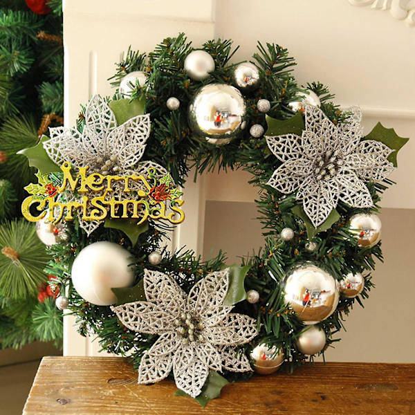 Ny julekrans 30cm Garland Juledekoration Elegant guld