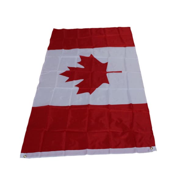 2 STK Forsterket Kanadisk Flagg 90 x 150 cm med to metallmaljer Canada flagg