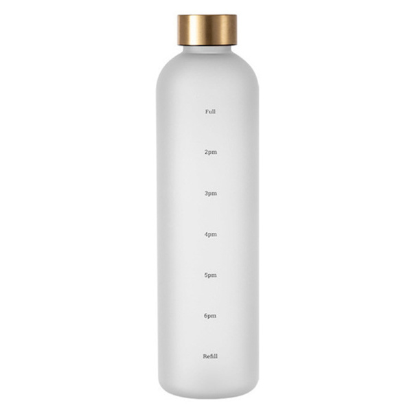 1L vattenflaska med tidsmarkör 32 OZ Fitness Sports Outdoor Black