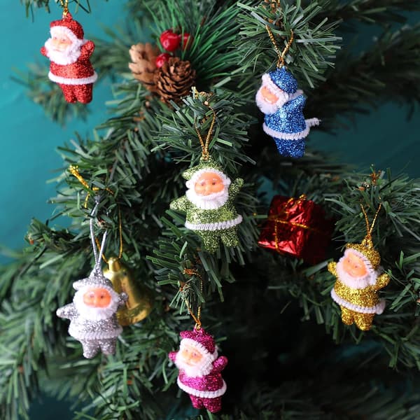 12 stycken julgransdekoration Santa docka hänge jul