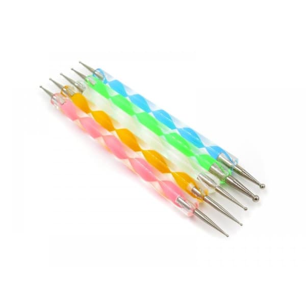 Dekorasjonsverktøy Nail Art Dotting Tool 5stk