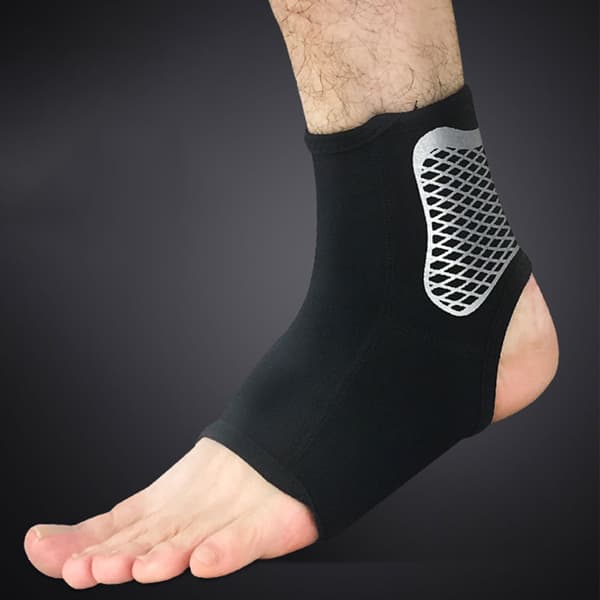 Män Kvinnor Stukning Ankel Brace Support ärm Kompression Sport Basket skada Black L
