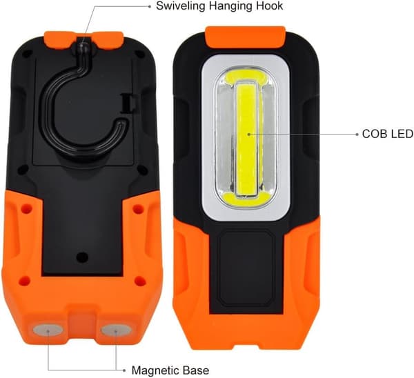 3 LED Walkman-lampor, 3W COB LED Bärbar Magnetisk Ficklampa, AAA