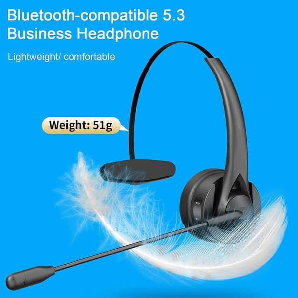 Trådløs øretelefon stereosurround med MIC HiFi-lyd Bluetooth-kompatibel 5.3 lastebilsjåfør over-ear hodetelefon for forretningsbruk
