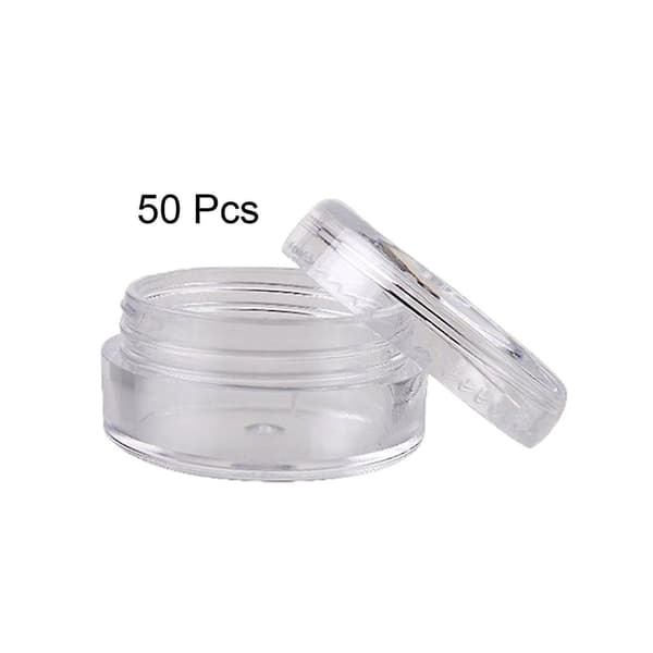 50 stycken bärbara kosmetiska provbehållare 5 grams plastkrämburkar