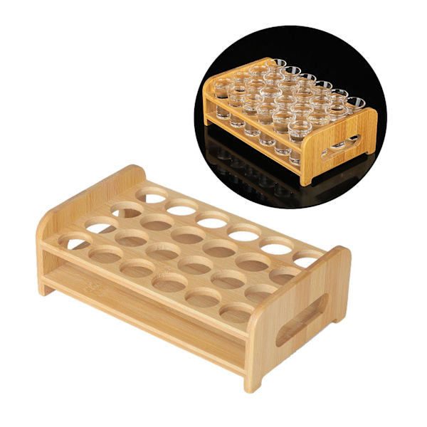 sv Glassholder Kopp Organizer Serveringsholder Koppstativ for bar Wood 24 Holes