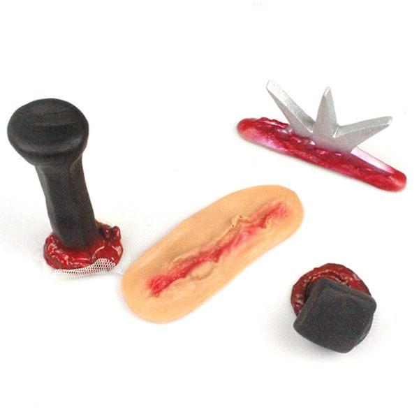 Halloween Bloody Scars Patch Set Zombie-tema Fest Fotorekvisita Dekormaterial för Halloween Flickor Pojkar Makeup Party Hidden wound - A