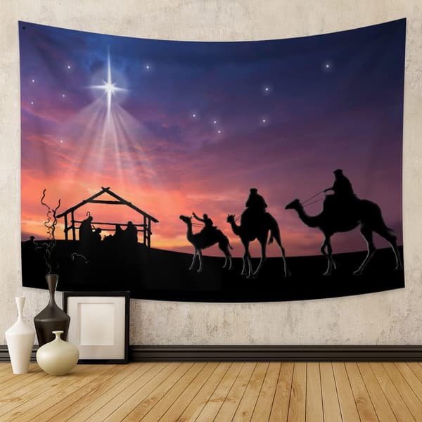 Jesu födelse Gobeläng Jul födelsevägg Gobeläng Christian