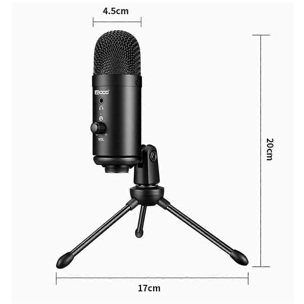 USB kondensatormikrofoner for PC, bærbar datamaskin, sang, spilling, strømming, opptaksstudio, sølv
