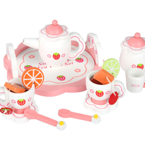 Barn köksutrustning leksak tjej set present citron vit afternoon tea set simulering familj köksservis