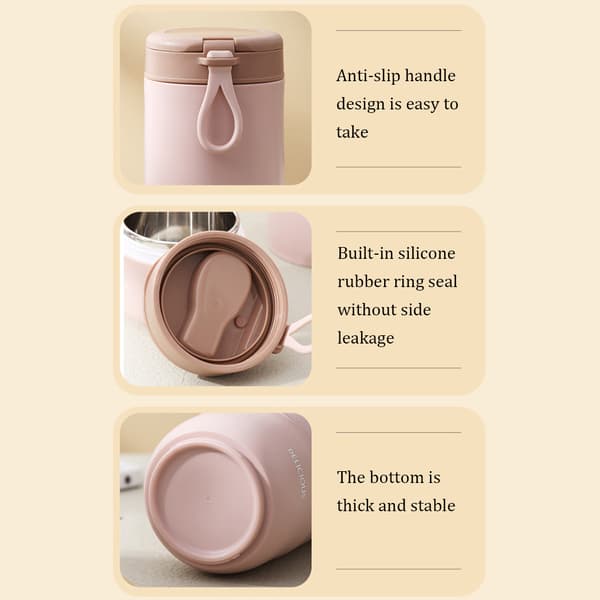 Frokostkopp Kaffe Krus Melkekanne Holder varm lenge Light Pink/430ML