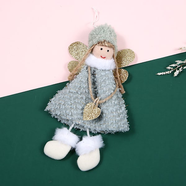 Hängande julgransprydnader, julängeldocka blue