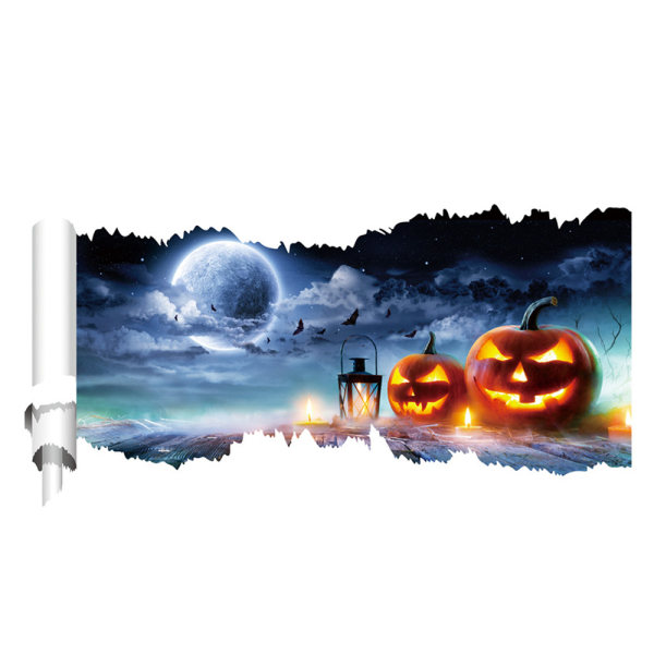 Halloween fönsterdekor 3D skrämmande väggdekaldekor prydnader