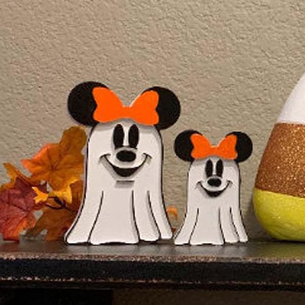 St. Ghost Mickey Och Minnie Halloween Dekoration, kreativ