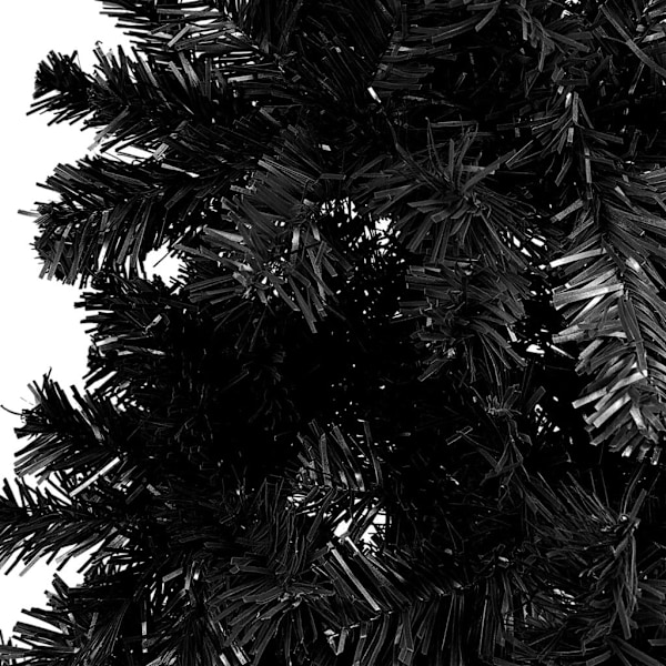 vidaXL Smalt plastjuletre med LED og kuler svart 150 cm Svart