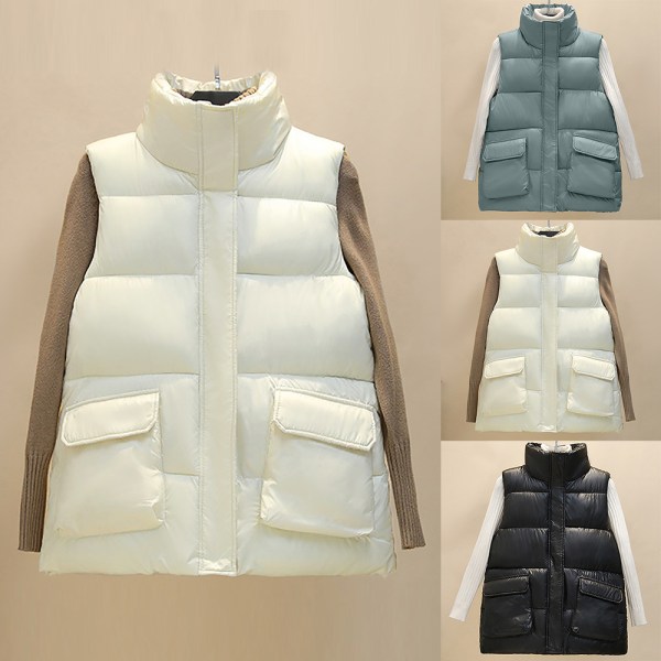 Pojkar Flickor Puffer Dunvästar Toddler Barn Zip Ärmlös jacka blue L