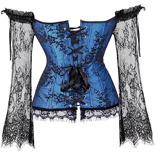 Korsetit naisille Overbust Bustier Top Gothic exy houlder 8127blue S