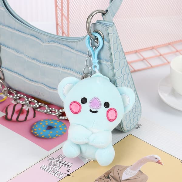 12CM BTS Plysch Doll Toy BT21 Nyckelring Väska hänge