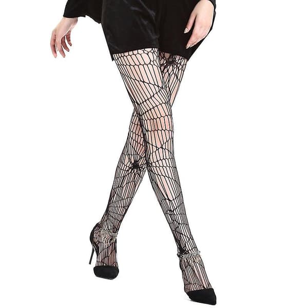 Halloween xmas julegaver dekoration kvinder mesh strømper edderkoppemønster strømpebukser