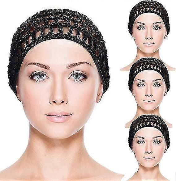 4 stk. hårnet hæklet kasket mesh hårnet hæklet mesh hårnet strikket snood hat mesh hæklet hårnet