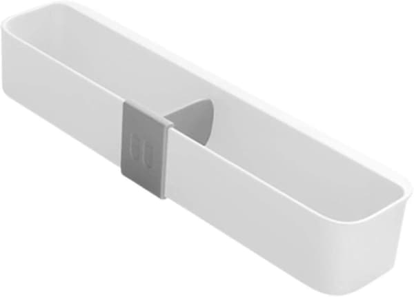 Multifunksjonelt badesko-/tøffelstativ, plassbesparende skooppbevaringsstativ for bad uten boring, for hjem og bobil (Hvit)