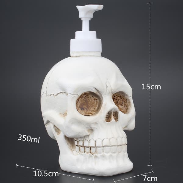 Såpedispenser Halloween Skull Flytende Såpepumpe Hvit
