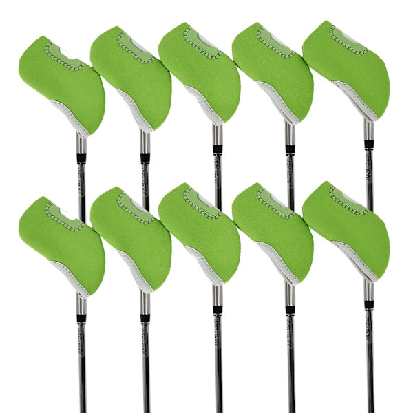 10 Styck Golf Iron Headcover Tjock Neopren Golf Iron Head Cover Golf Club Headcover med genomskinligt fönster Passar de flesta märken Orange
