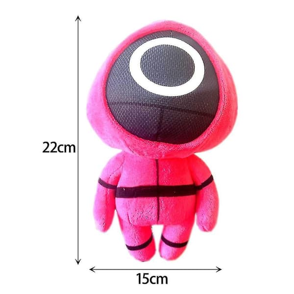 22 cm squid game plyschleksak Söt tecknad docka man i rött Triangle
