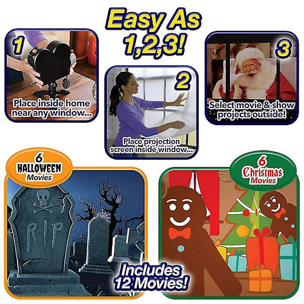 Bärbar Cinema Projector Christmas Halloween Projector Kit