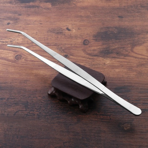 2 stk 25cm Rustfritt stål Sikker Glatt Rett Pinsett Mating