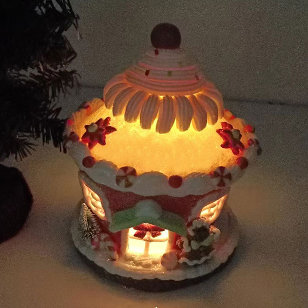 Pepperkakehus dekorasjon juletre dekorasjon pink