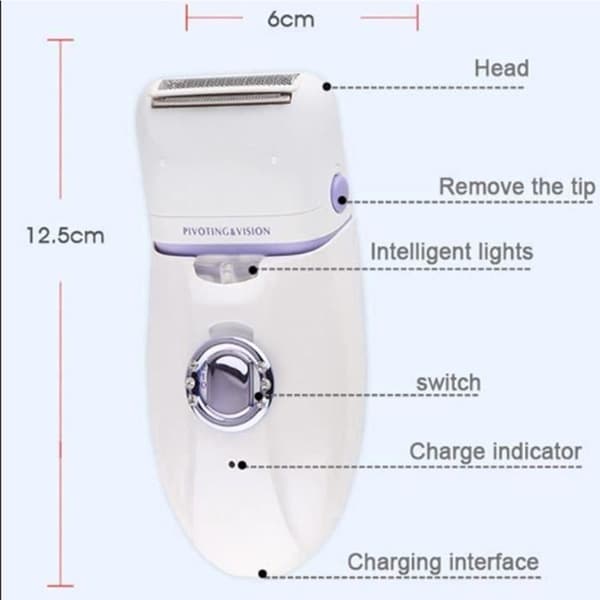 INN® 3 i 1 elektrisk epilator Avtakbar Vaskbar multifunksjon