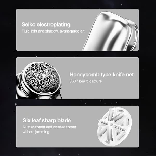 Mini Electric Rakapparat Skäggtrimmer Razor Rakapparat USB Access Present silvery