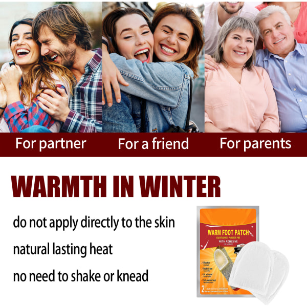 Bärbar varm fotplåster Självuppvärmande innersula Paste Multipurpose Body Foot Warmer Sticker för vinter 14pcs